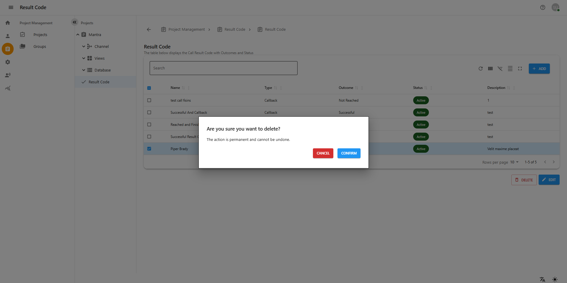 Contact Dashboard