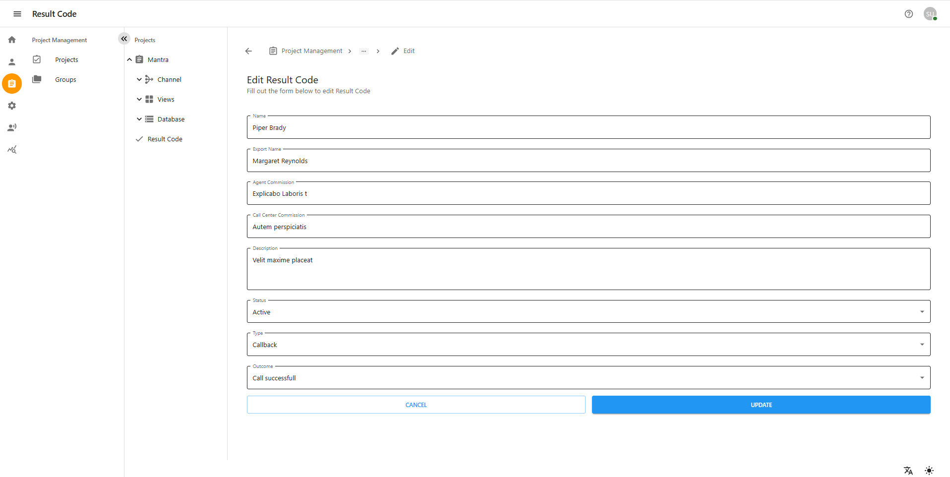 Contact Dashboard