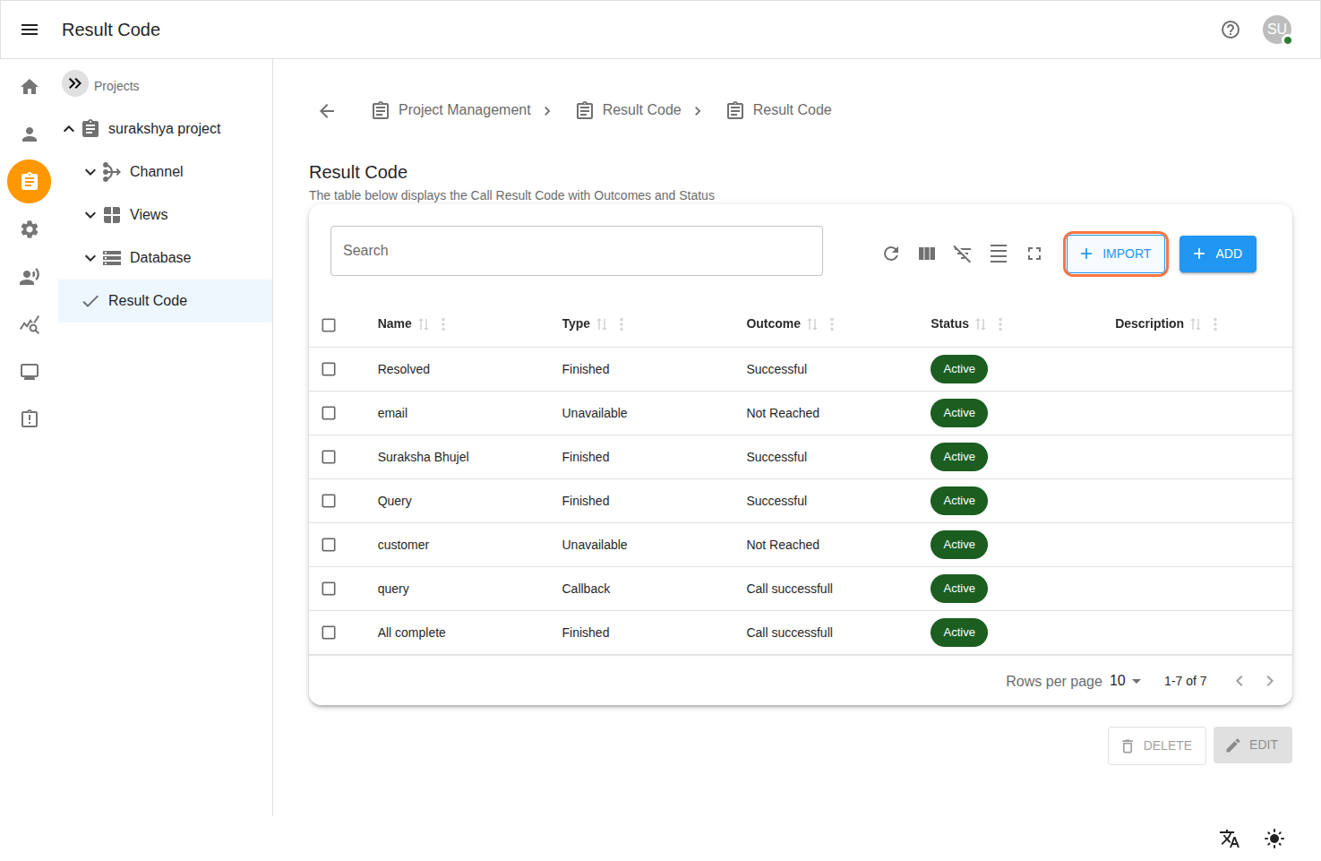 Contact Dashboard